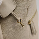 CELINE Hand Bag Leather Beige Gold Auth bs21026-18
