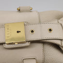 CELINE Hand Bag Leather Beige Gold Auth bs21026-17