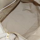 CELINE Hand Bag Leather Beige Gold Auth bs21026-11