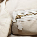 CELINE Hand Bag Leather Beige Gold Auth bs21026-24