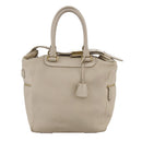 CELINE Hand Bag Leather Beige Gold Auth bs21026-13