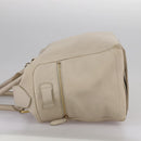 CELINE Hand Bag Leather Beige Gold Auth bs21026-4