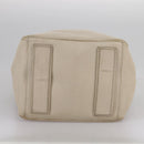 CELINE Hand Bag Leather Beige Gold Auth bs21026-5