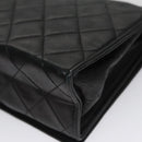 CHANEL Chain Matelasse Shoulder Bag Lamb Skin Gold Black CC Auth bs21032-15