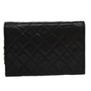 CHANEL Chain Matelasse Shoulder Bag Lamb Skin Gold Black CC Auth bs21032-13