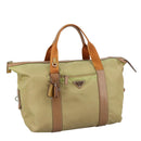 PRADA Hand Bag Nylon Beige Auth bs21036-1