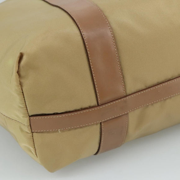 PRADA Hand Bag Nylon Beige Auth bs21036
