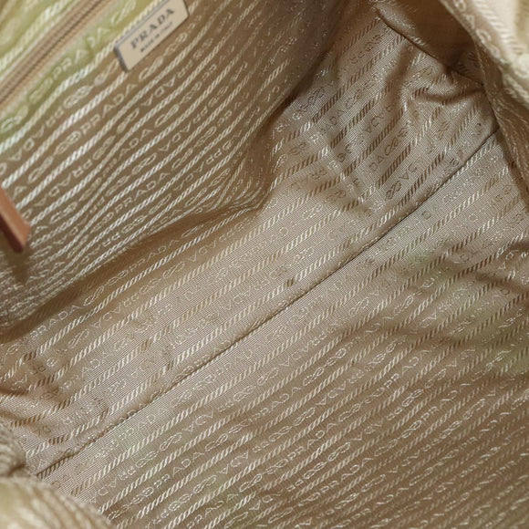 PRADA Hand Bag Nylon Beige Auth bs21036