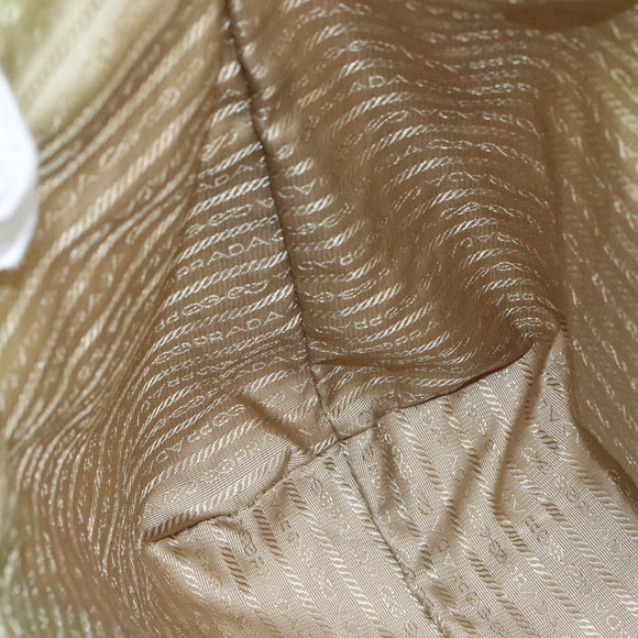 PRADA Hand Bag Nylon Beige Auth bs21036