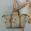 PRADA Hand Bag Nylon Beige Auth bs21036-24