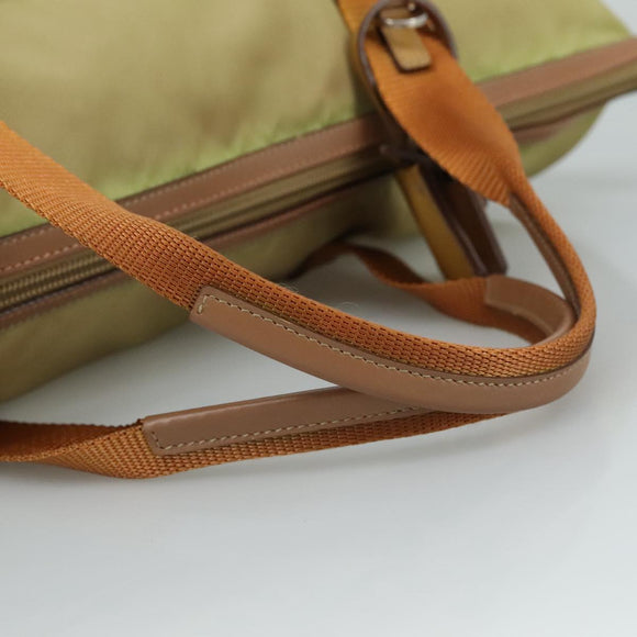 PRADA Hand Bag Nylon Beige Auth bs21036