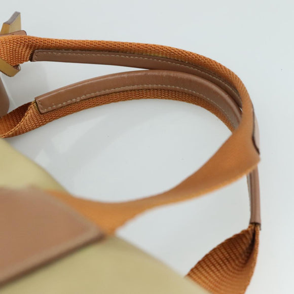 PRADA Hand Bag Nylon Beige Auth bs21036