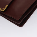 CARTIER Shoulder Bag Leather Red Auth bs21040-14