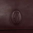 CARTIER Shoulder Bag Leather Red Auth bs21040-17