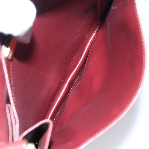 CARTIER Shoulder Bag Leather Red Auth bs21040