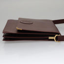 CARTIER Shoulder Bag Leather Red Auth bs21040-3