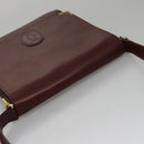 CARTIER Shoulder Bag Leather Red Auth bs21040-6
