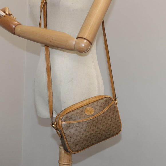 GUCCI Micro GG Supreme Shoulder Bag PVC Beige Gold 007 904 0095 Auth bs21045