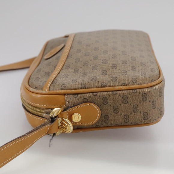 GUCCI Micro GG Supreme Shoulder Bag PVC Beige Gold 007 904 0095 Auth bs21045