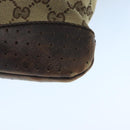 GUCCI GG Canvas Shoulder Bag Beige Silver 145857 Auth bs21051-16