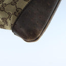 GUCCI GG Canvas Shoulder Bag Beige Silver 145857 Auth bs21051-17
