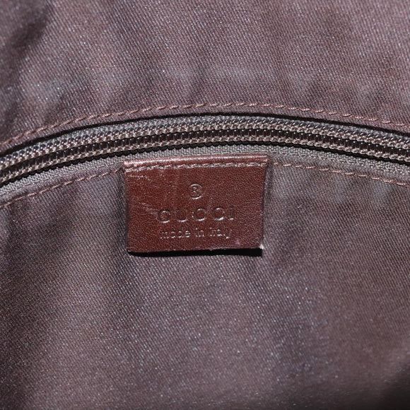 GUCCI GG Canvas Shoulder Bag Beige Silver 145857 Auth bs21051