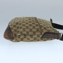 GUCCI GG Canvas Shoulder Bag Beige Silver 145857 Auth bs21051-3