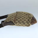 GUCCI GG Canvas Shoulder Bag Beige Silver 145857 Auth bs21051-4