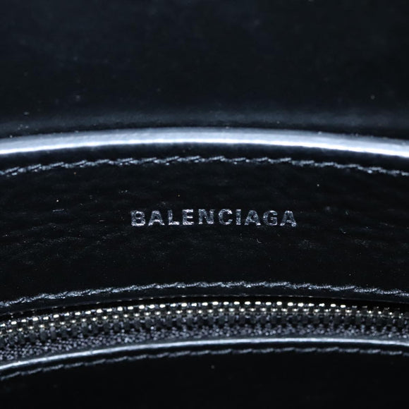 BALENCIAGA Everyday XXS Hand Bag Leather 2way Silver Auth bs21056