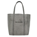 BALENCIAGA Everyday XXS Hand Bag Leather 2way Silver Auth bs21056-13