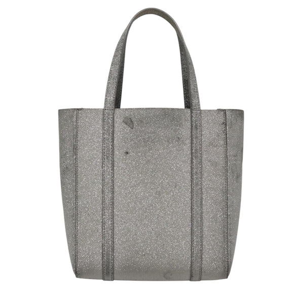 BALENCIAGA Everyday XXS Hand Bag Leather 2way Silver Auth bs21056