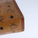 MCM Vicetos Logogram Clutch Bag PVC Leather Brown Gold Auth bs21066-7