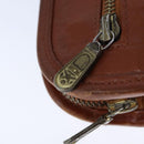 MCM Vicetos Logogram Clutch Bag PVC Leather Brown Gold Auth bs21066-13