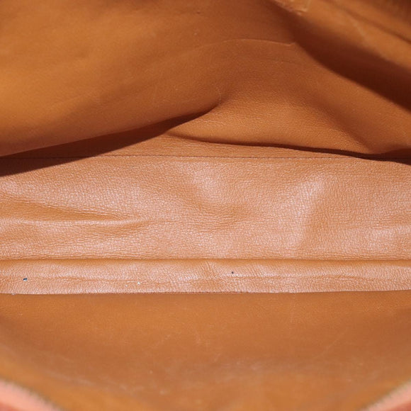 MCM Vicetos Logogram Clutch Bag PVC Leather Brown Gold Auth bs21066