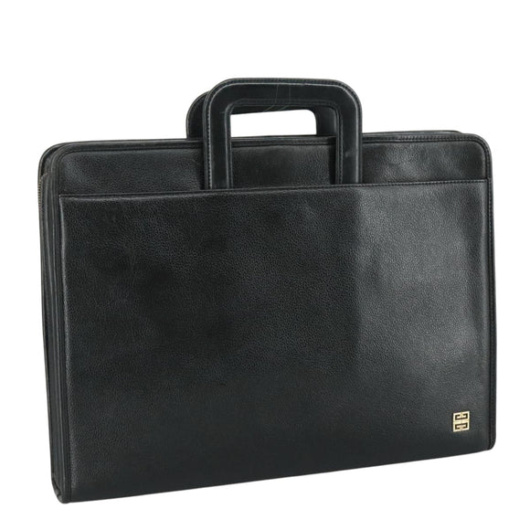 GIVENCHY Hand Bag Leather Black Auth bs21067