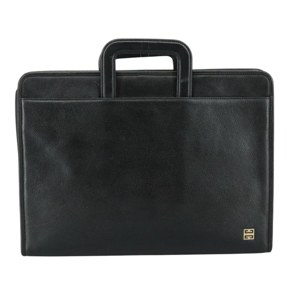 GIVENCHY Hand Bag Leather Black Auth bs21067