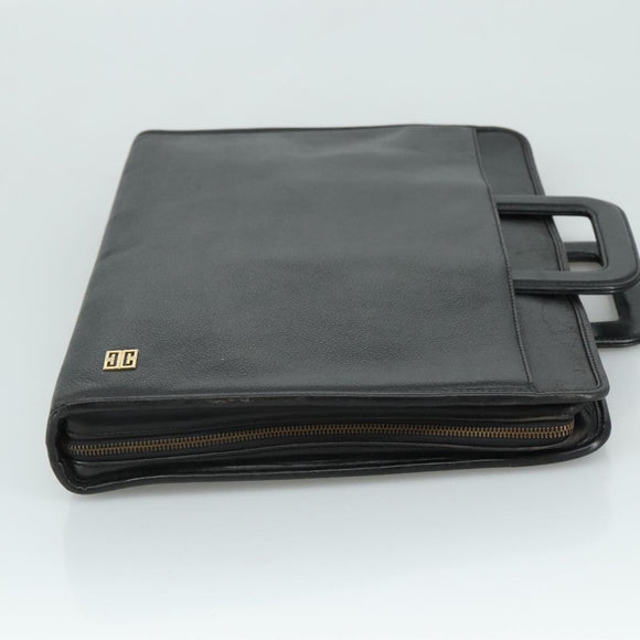 GIVENCHY Hand Bag Leather Black Auth bs21067