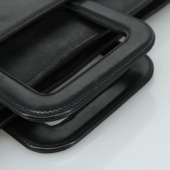 GIVENCHY Hand Bag Leather Black Auth bs21067