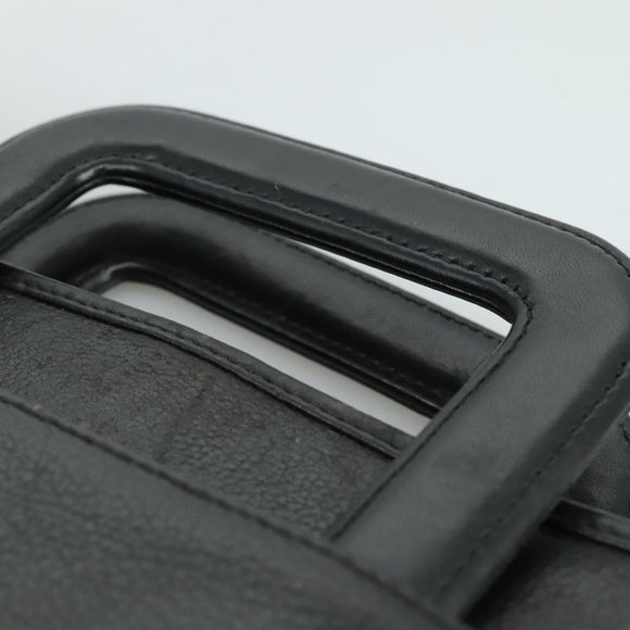 GIVENCHY Hand Bag Leather Black Auth bs21067