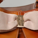 Salvatore Ferragamo Hand Bag Enamel Yellow Auth bs21081-17