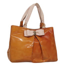 Salvatore Ferragamo Hand Bag Enamel Yellow Auth bs21081-1