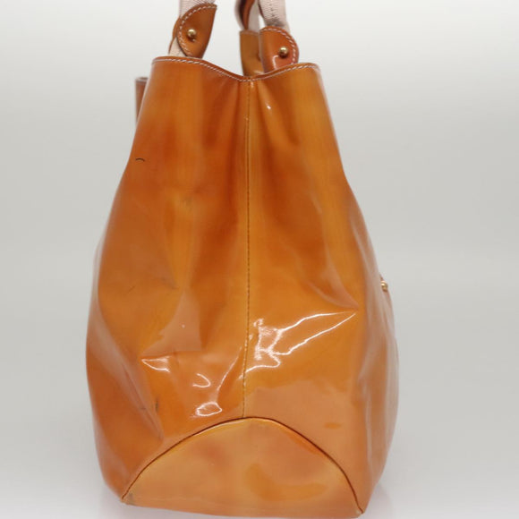 Salvatore Ferragamo Hand Bag Enamel Yellow Auth bs21081