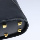 Salvatore Ferragamo Gancini Hand Bag Leather Navy Gold Auth bs21083-16