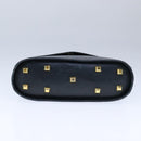 Salvatore Ferragamo Gancini Hand Bag Leather Navy Gold Auth bs21083-5