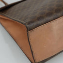 CELINE Macadam Canvas Hand Bag PVC Leather 2way Brown Auth bs21088-14