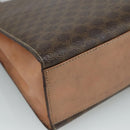 CELINE Macadam Canvas Hand Bag PVC Leather 2way Brown Auth bs21088-16