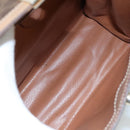 CELINE Macadam Canvas Hand Bag PVC Leather 2way Brown Auth bs21088-10