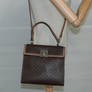 CELINE Macadam Canvas Hand Bag PVC Leather 2way Brown Auth bs21088-21