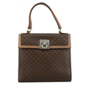 CELINE Macadam Canvas Hand Bag PVC Leather 2way Brown Auth bs21088-13