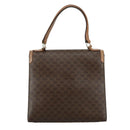 CELINE Macadam Canvas Hand Bag PVC Leather 2way Brown Auth bs21088-2